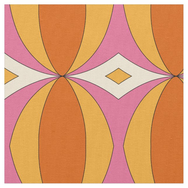 Cool Colourful Mid Century Mod Fabric (Close Up)