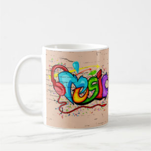 Cool Colourful Music Graffiti Coffee Mug