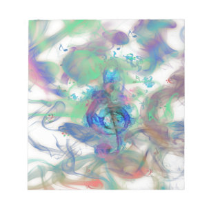 Cool colourful music notes smoke effects image