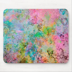Cool colourful neon colours abstract marble image mouse pad