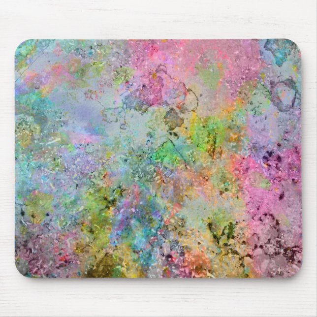 Cool colourful neon colours abstract marble image mouse pad (Front)