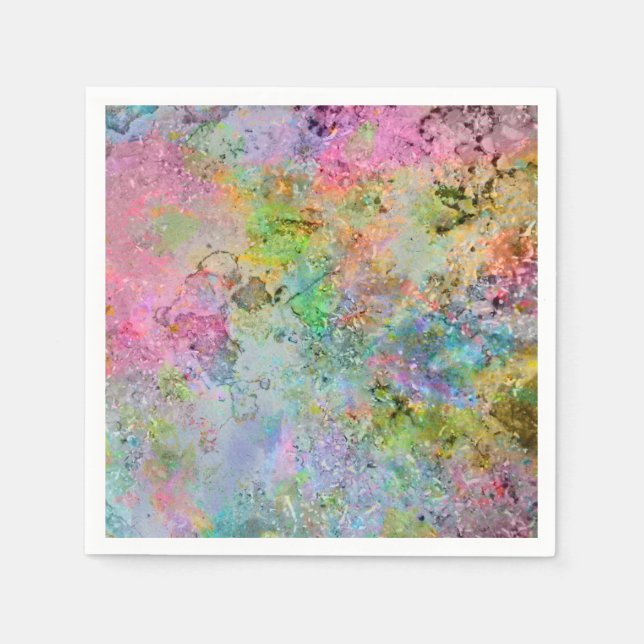 Cool colourful neon colours abstract marble image napkin (Front)
