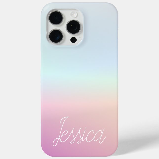 Cool Colourful Ombre Gradients & Your Script Case-Mate iPhone Case (Back)