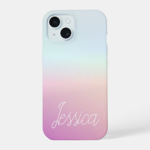 Cool Colourful Ombre Gradients & Your Script iPhone 15 Case