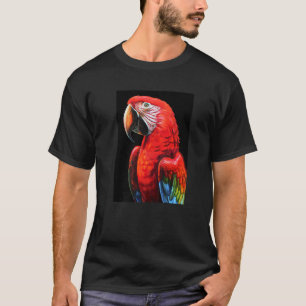 Cool Colourful Parrot Illustration Novelty Graphic T-Shirt