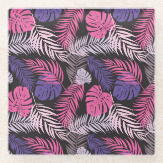 Cool Colourful Pastel Floral Pattern Glass Coaster