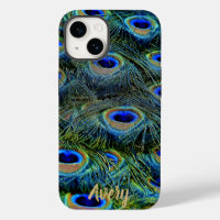 Cool Colourful Peacock Feathers Add Name