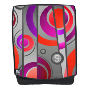 Cool Colourful Pop Art Geometric with Monogram Backpack