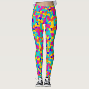 Cool Colourful Rainbow Abstract Geometric  Leggings