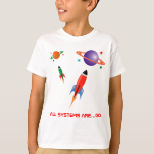 Cool colourful  space rockets T-Shirt