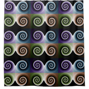 COOL Colourful Spiral Abstract Pattern Shower Curtain