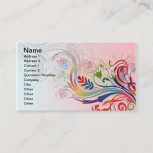 Cool colourful summer colours swirls flowers business card