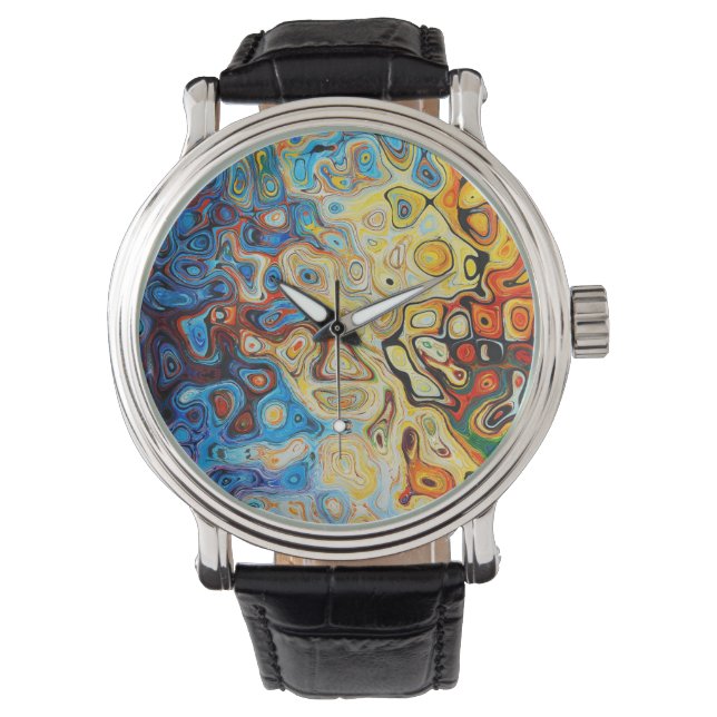 Cool Colourful Surreal Abstract Psychedelic Art Watch (Front)