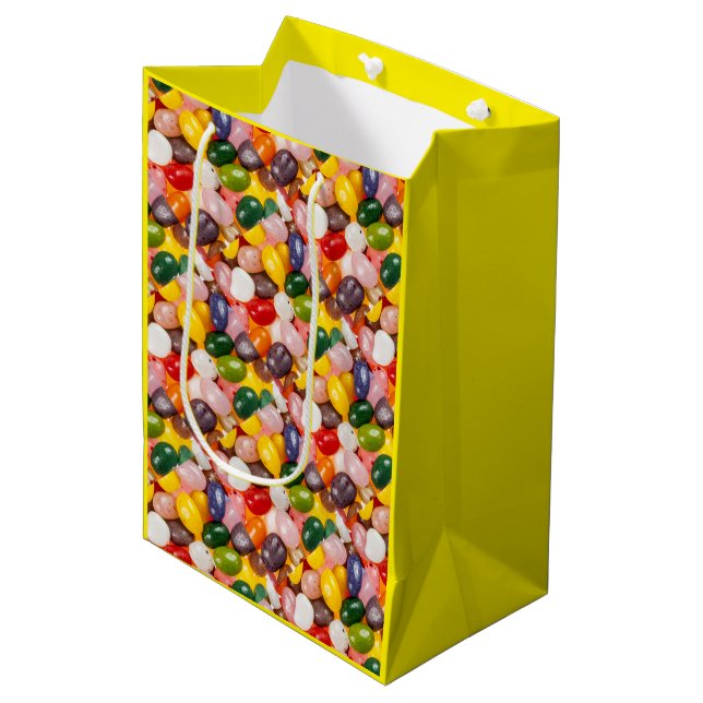 Cool colourful sweet Easter Jelly Beans Candy Medium Gift Bag (Front Angled)