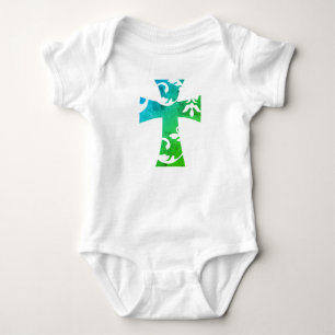 cool colourful SWIRL CROSS Baby Bodysuit