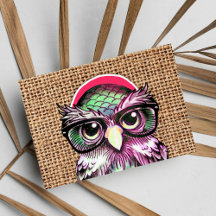 Cool Colourful Tattoo Wise Owl With Funny Glasses