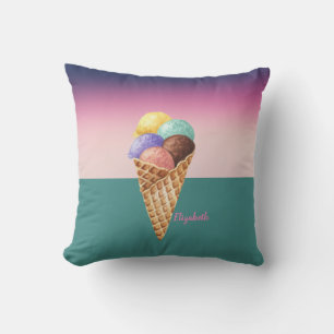 Cool Colourful Watercolor Ice cream Cushion