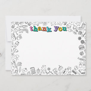 Cool Colouring flat thank you note card