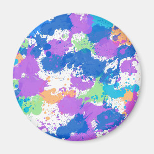 Cool Colours Abstract Splatter Paint, Blurple Magnet