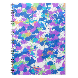 Cool Colours Abstract Splatter Paint, Blurple Notebook