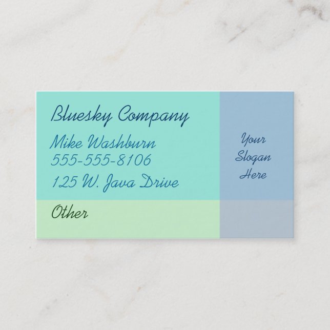 Cool Colours Business Card (Front)