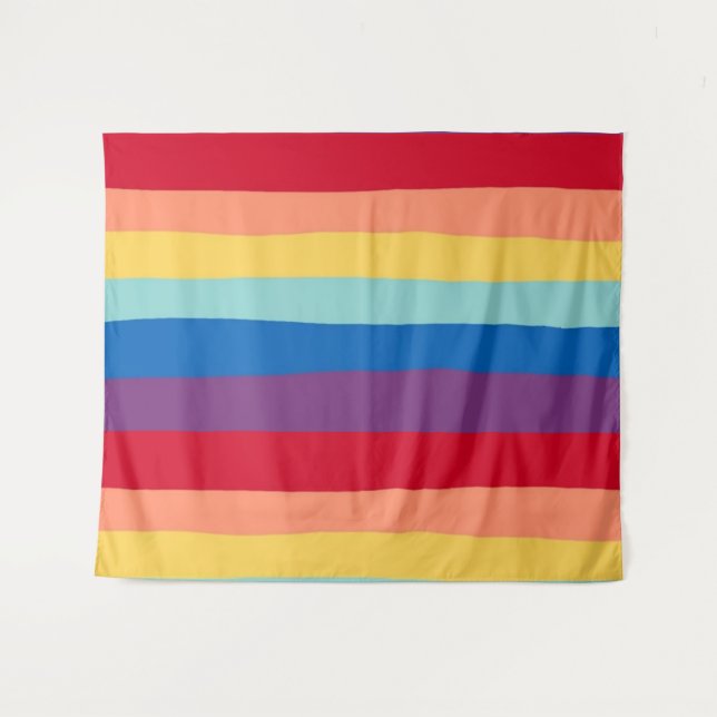 Cool Colours Rainbow, Tropical, Summer Tapestry (Front (Horizontal))