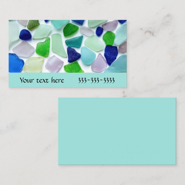 Cool Colours Sea Glass Business Cards (Front/Back)