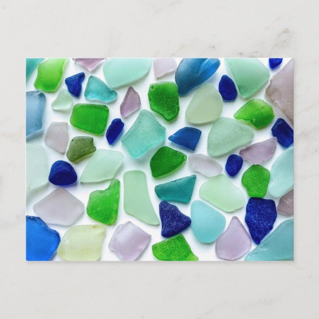 Cool Colours Sea Glass Postcard (Front)