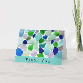 Cool Colours Sea Glass Thank You Card