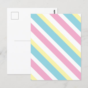 Cool Colours Stripes Pattern  Postcard