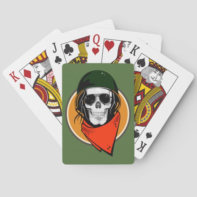 Cool Combat Skull Playing Cards (Back)