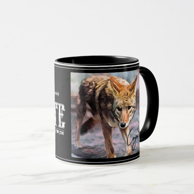 Cool combo mug designed with a Coyote! Enjoy a rel (Front Right)