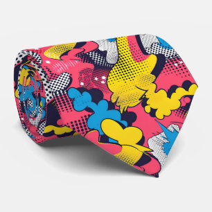 Cool comic pop tiled pattern tie