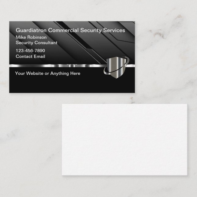 Cool Commercial Security Services Business Cards  (Front/Back)