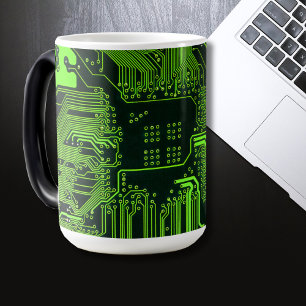 Cool Computer Circuit Board Green Magic Mug