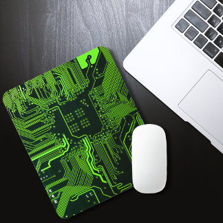 Cool Computer Circuit Board - Green Mouse Pad