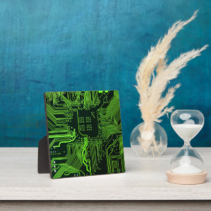Cool Computer Circuit Board Green Plaque