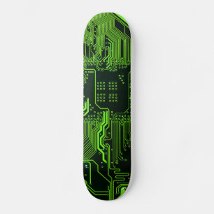 Cool Computer Circuit Board Green Skateboard