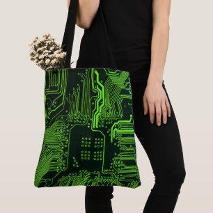 Cool Computer Circuit Board Green Tote Bag