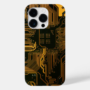 Cool Computer Circuit Board Orange Case-Mate iPhone 14 Pro Case