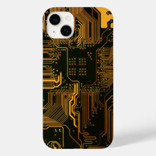 Cool Computer Circuit Board Orange Case-Mate iPhone 14 Plus Case