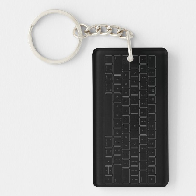 Cool Computer Keyboard Theme Key Ring (Front)