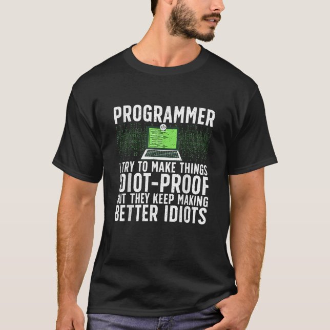 Cool Computer Programmer For Men Women Science T-Shirt (Front)