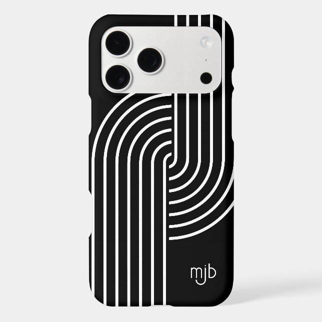 Cool Concentric Arch Retro Modern with Monogram (Back)