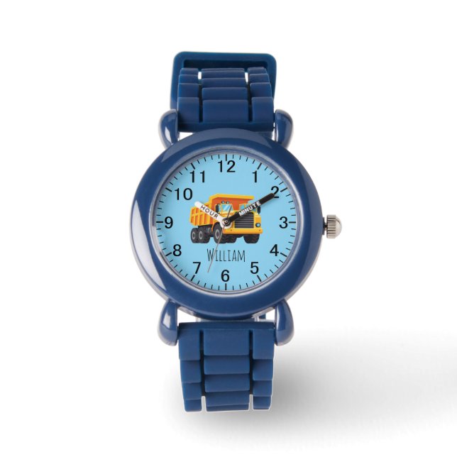 Cool construction dump truck add name  watch (Front)