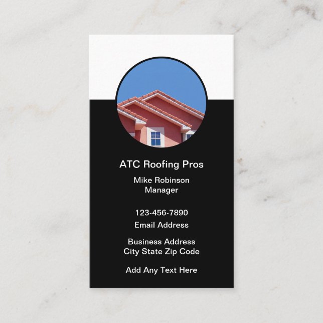 Cool Construction Roofing Theme Business Cards (Front)