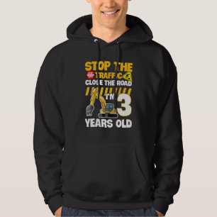 Cool Construction Vehicle 3rd Birthday 3 Year Old Hoodie