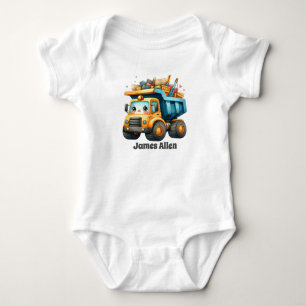 Cool Construction vehicle boys Baby Bodysuit