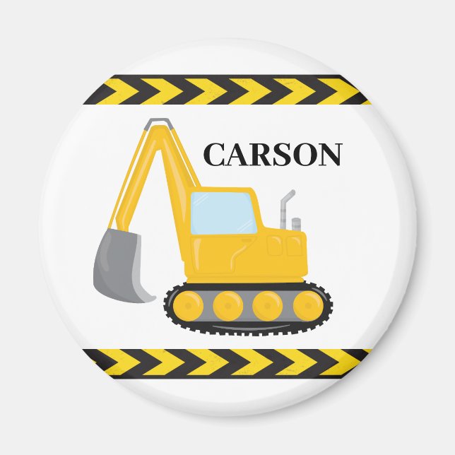 Cool Construction Vehicle Excavator Custom Kids Magnet (Front)
