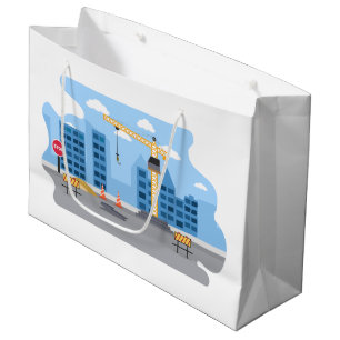cool construction zone party Large Gift Bag